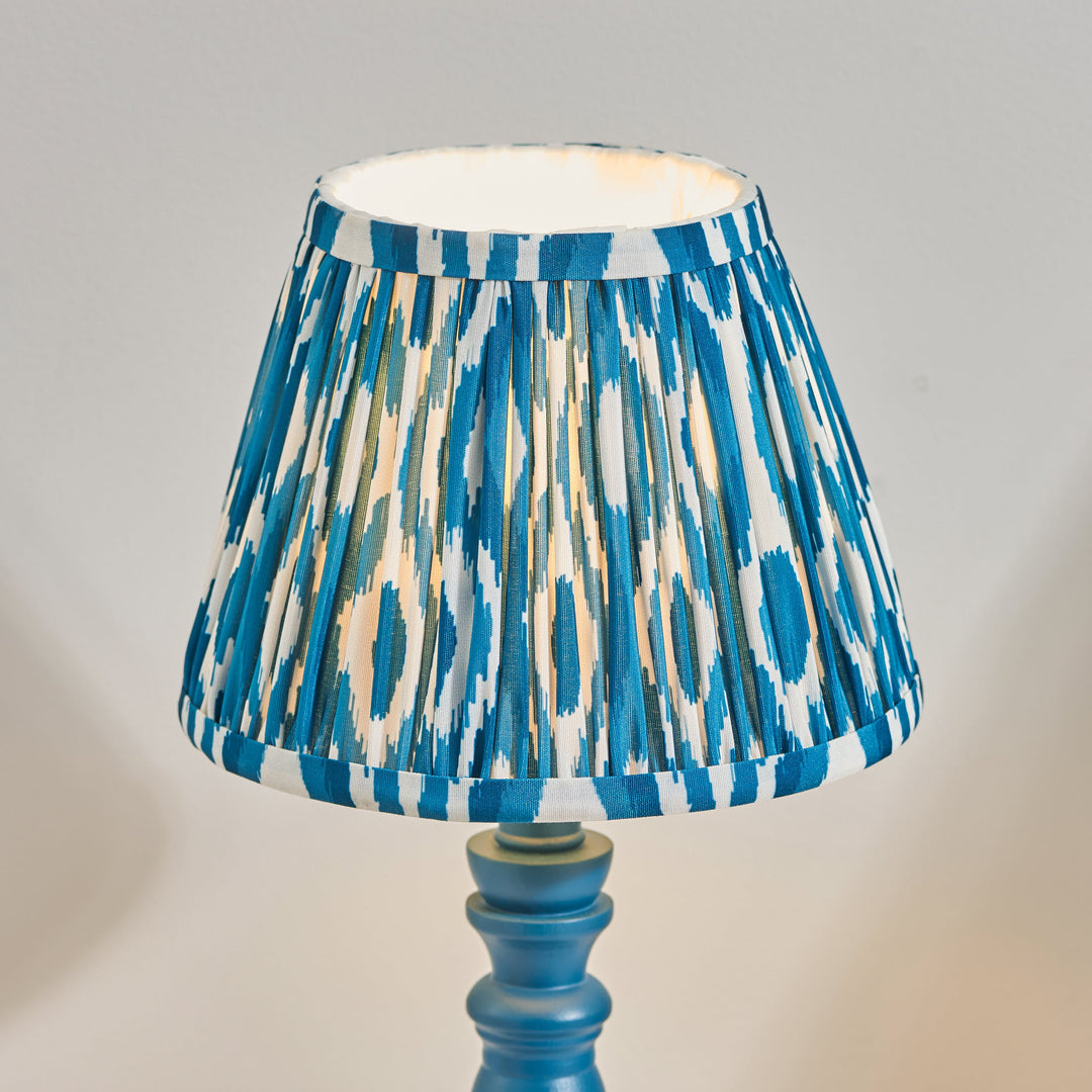 115092 Bibury &amp; Ikat 20cm Table Lamp Blue Blue