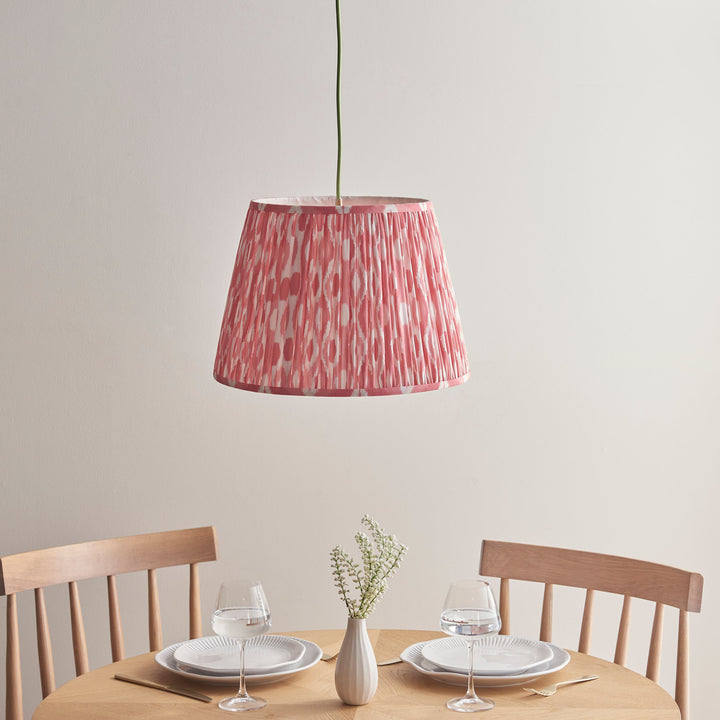115248 Eltham &amp; Ikat 40cm Pendant Brass Pink