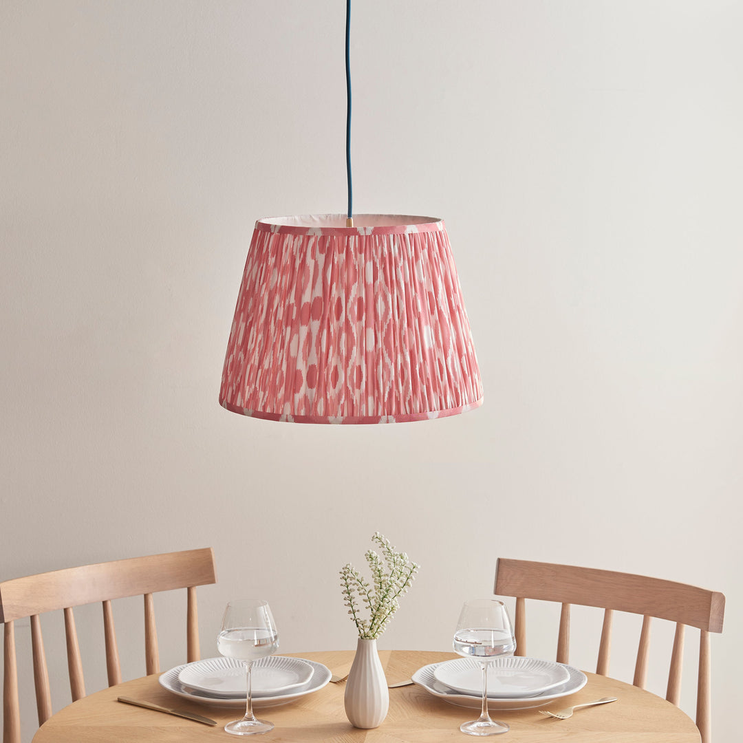 115260 Eltham &amp; Ikat 40cm Pendant Brass Pink