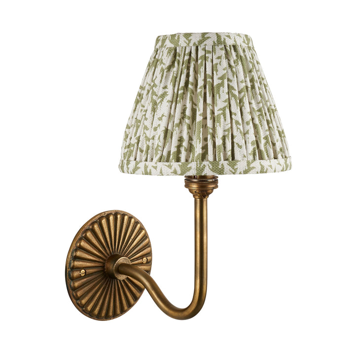 115287 Dahlia Swan &amp; Leaf 16cm Wall Light Brass Green