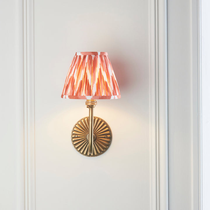115293 Dahlia Swan &amp; Zigzag 16cm Wall Light Brass Orange