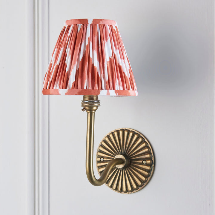 115293 Dahlia Swan &amp; Zigzag 16cm Wall Light Brass Orange