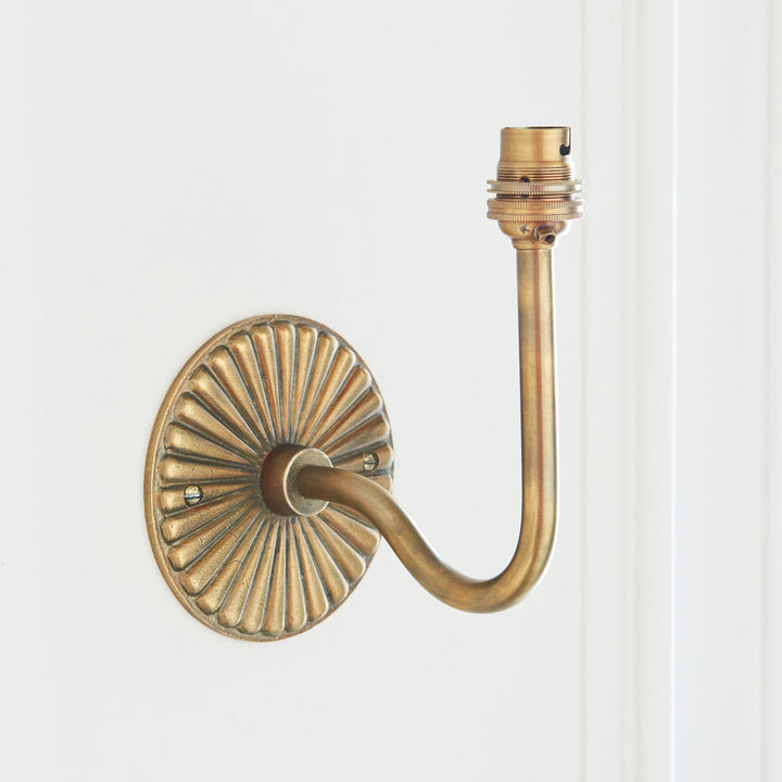 115293 Dahlia Swan &amp; Zigzag 16cm Wall Light Brass Orange