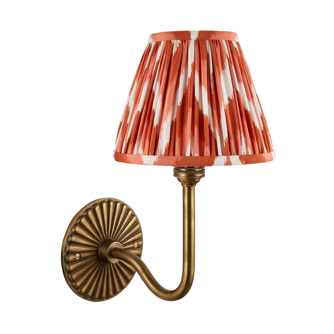 115293 Dahlia Swan &amp; Zigzag 16cm Wall Light Brass Orange
