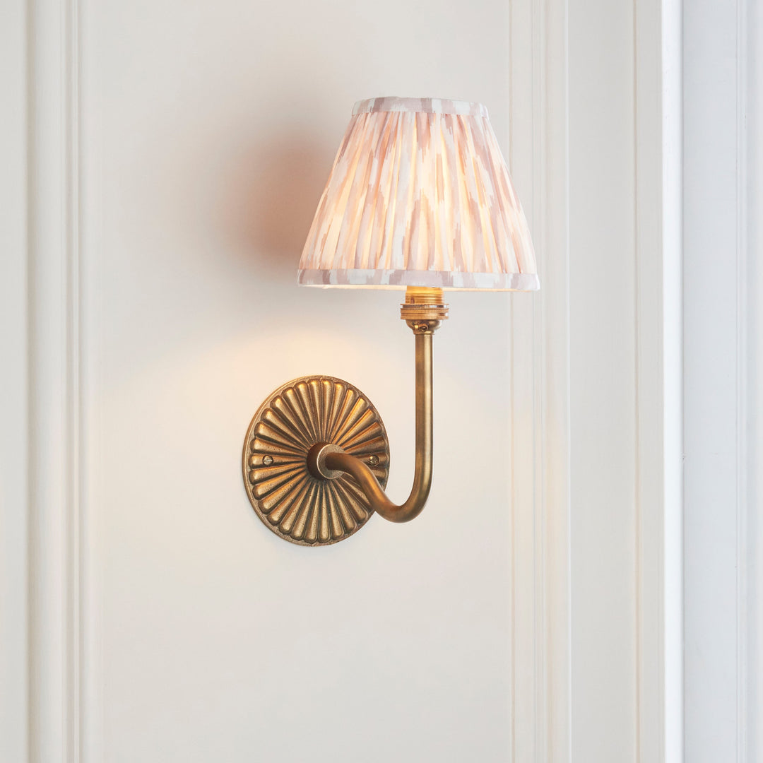 115298 Dahlia Swan &amp; Ikat 16cm Wall Light Brass