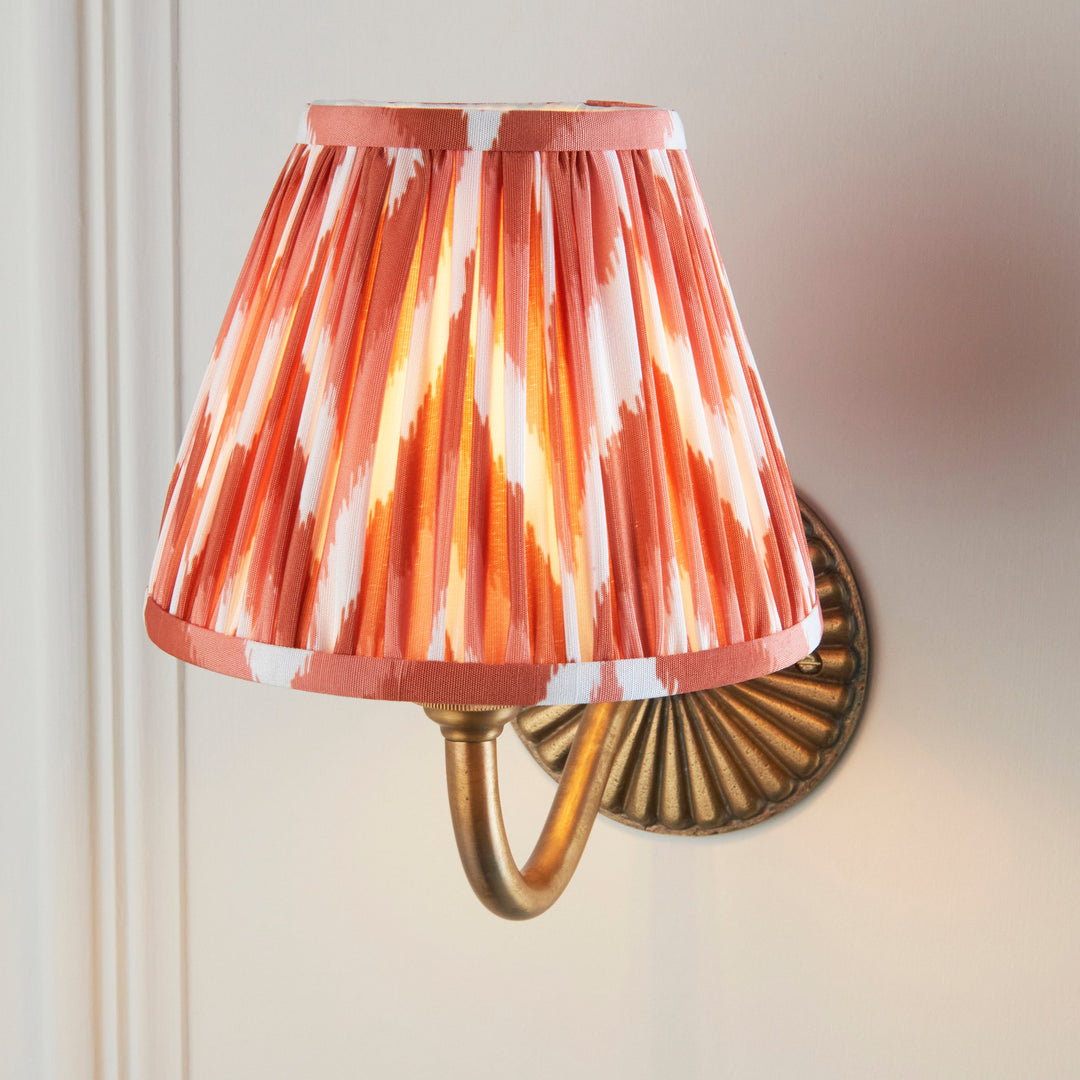 115309 Dahlia Curve &amp; Zigzag 16cm Wall Light Brass Orange