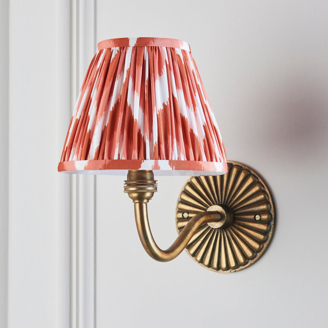 115309 Dahlia Curve &amp; Zigzag 16cm Wall Light Brass Orange