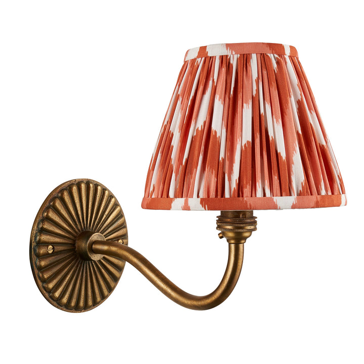 115309 Dahlia Curve &amp; Zigzag 16cm Wall Light Brass Orange
