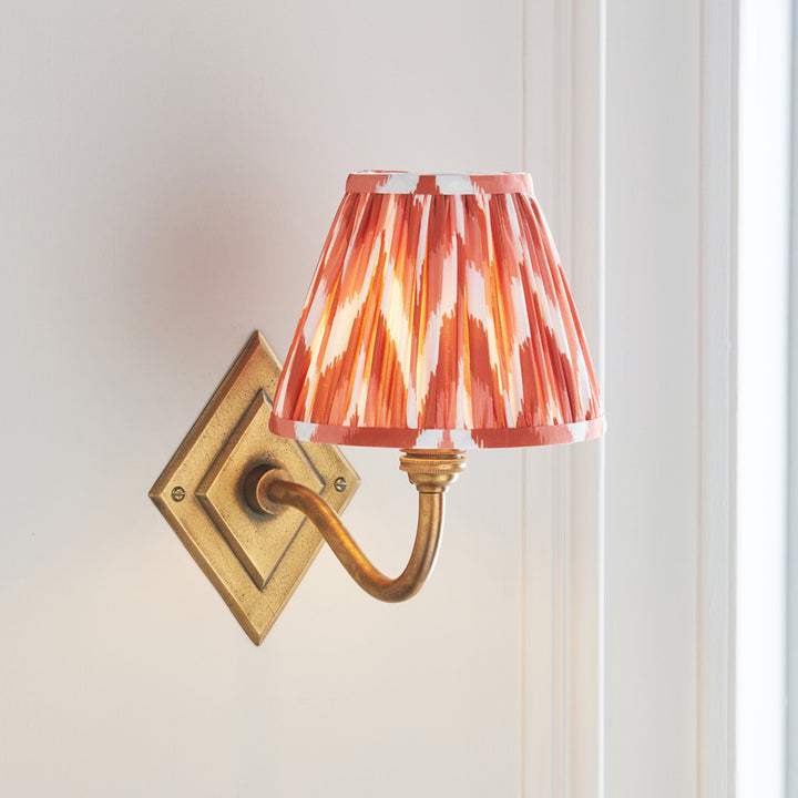 115401 Diamond Curve &amp; Zigzag 16cm Wall Light Brass Orange