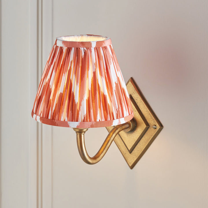 115401 Diamond Curve &amp; Zigzag 16cm Wall Light Brass Orange