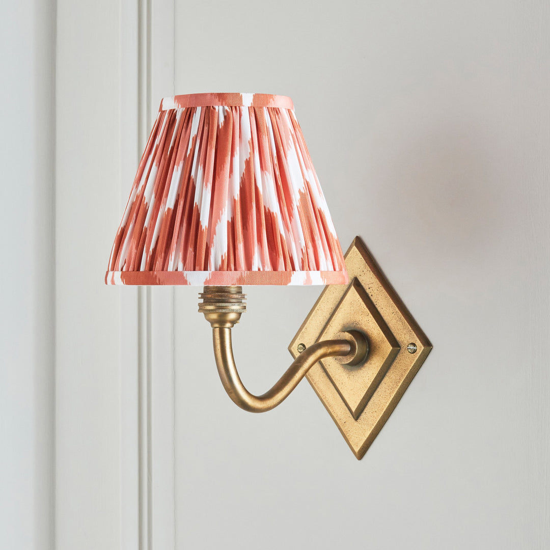115401 Diamond Curve &amp; Zigzag 16cm Wall Light Brass Orange