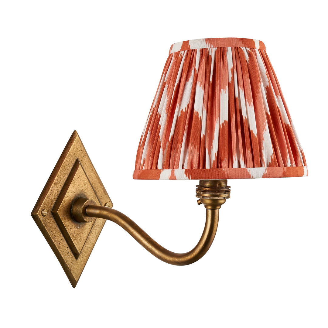 115401 Diamond Curve &amp; Zigzag 16cm Wall Light Brass Orange