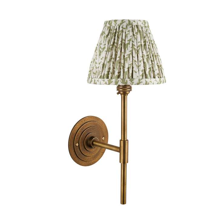 115427 Halo Tall &amp; Leaf 16cm Wall Light Brass Green