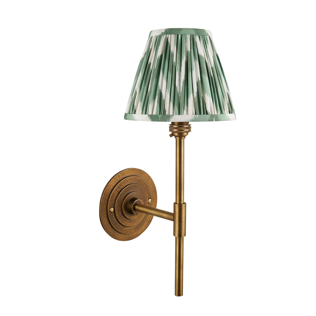 115432 Halo Tall &amp; Zigzag 16cm Wall Light Brass Green