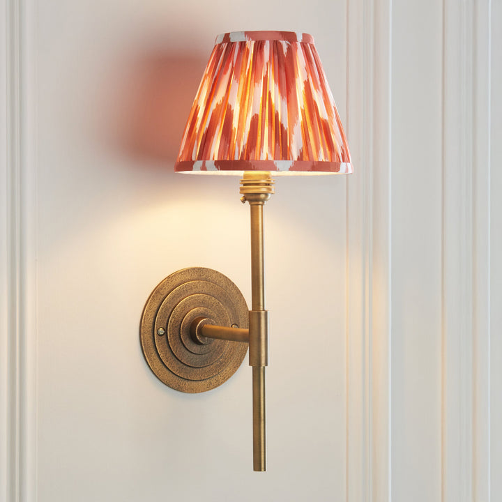 115433 Halo Tall &amp; Zigzag 16cm Wall Light Brass Orange