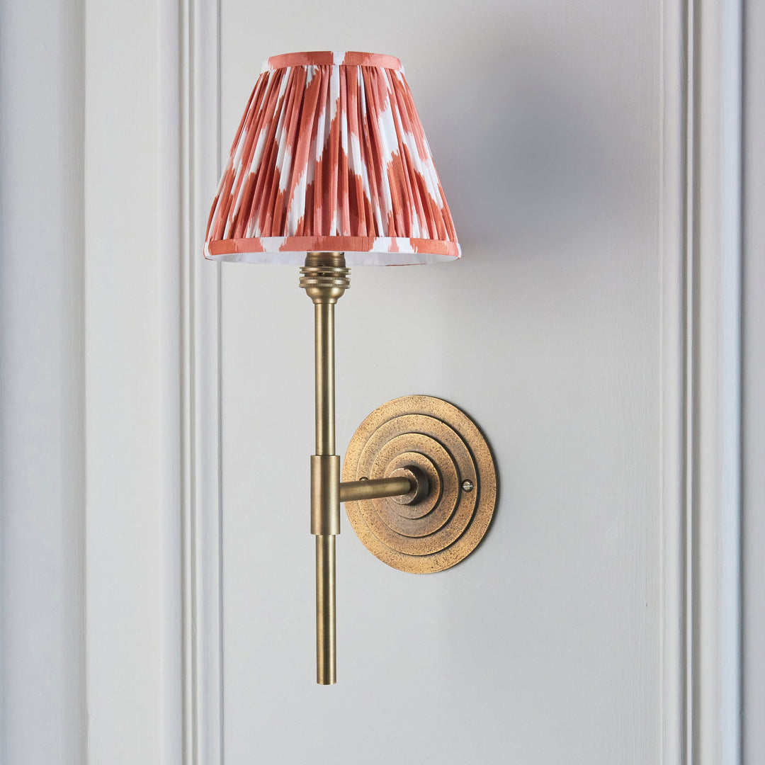 115433 Halo Tall &amp; Zigzag 16cm Wall Light Brass Orange