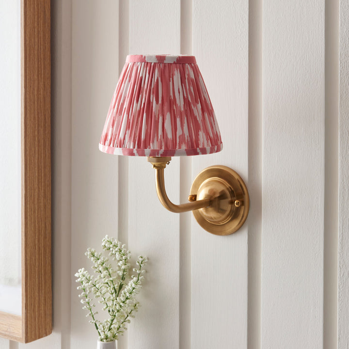 115589 Dome Arc &amp; Ikat 16cm Wall Light Brass Pink