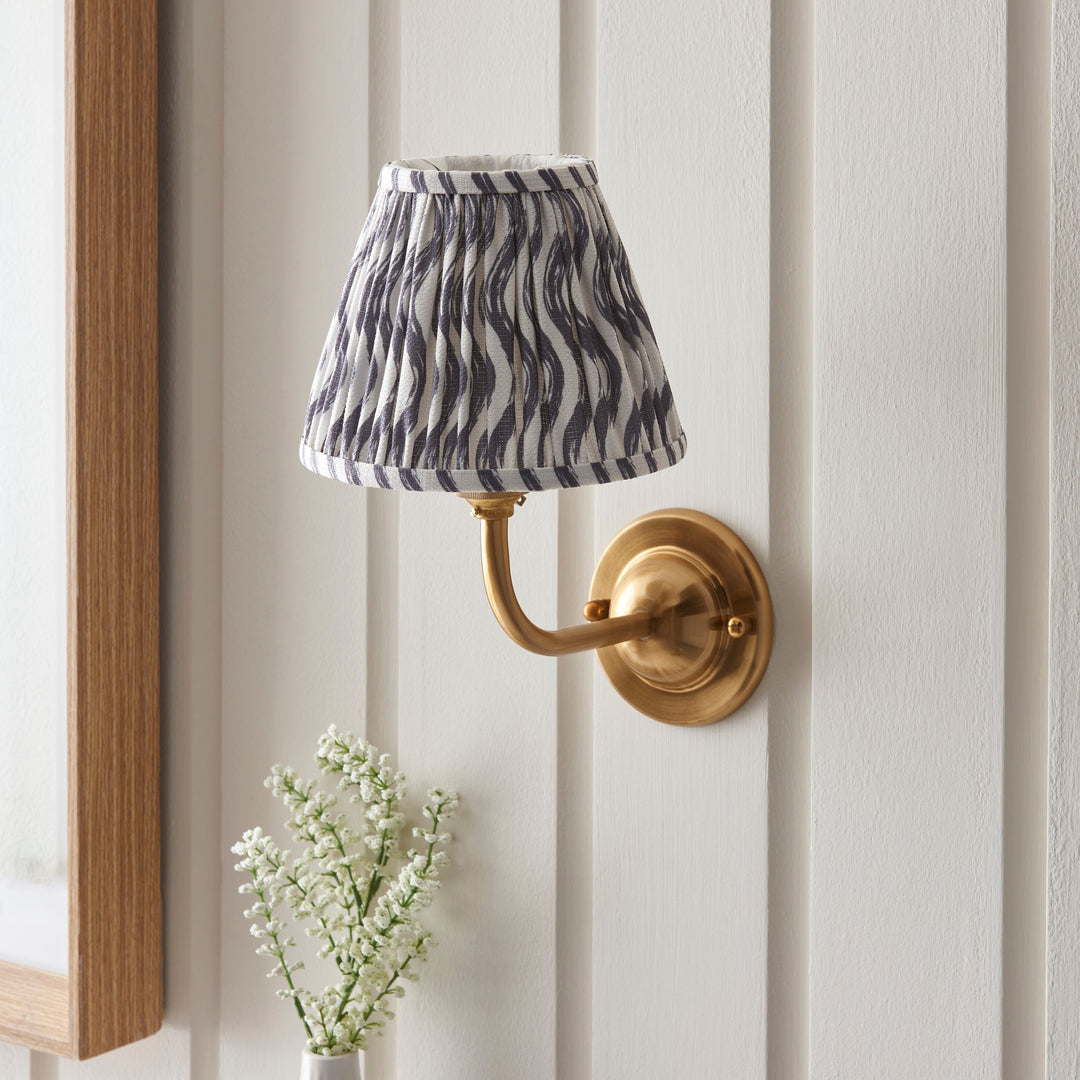 115593 Dome Arc &amp; Ripple 16cm Wall Light Brass Grey