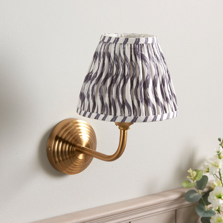 115677 Obelisk Arc &amp; Ripple 16cm Wall Light Brass Grey