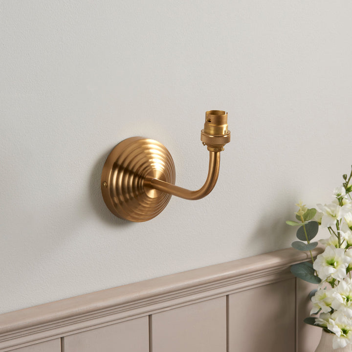 115677 Obelisk Arc &amp; Ripple 16cm Wall Light Brass Grey