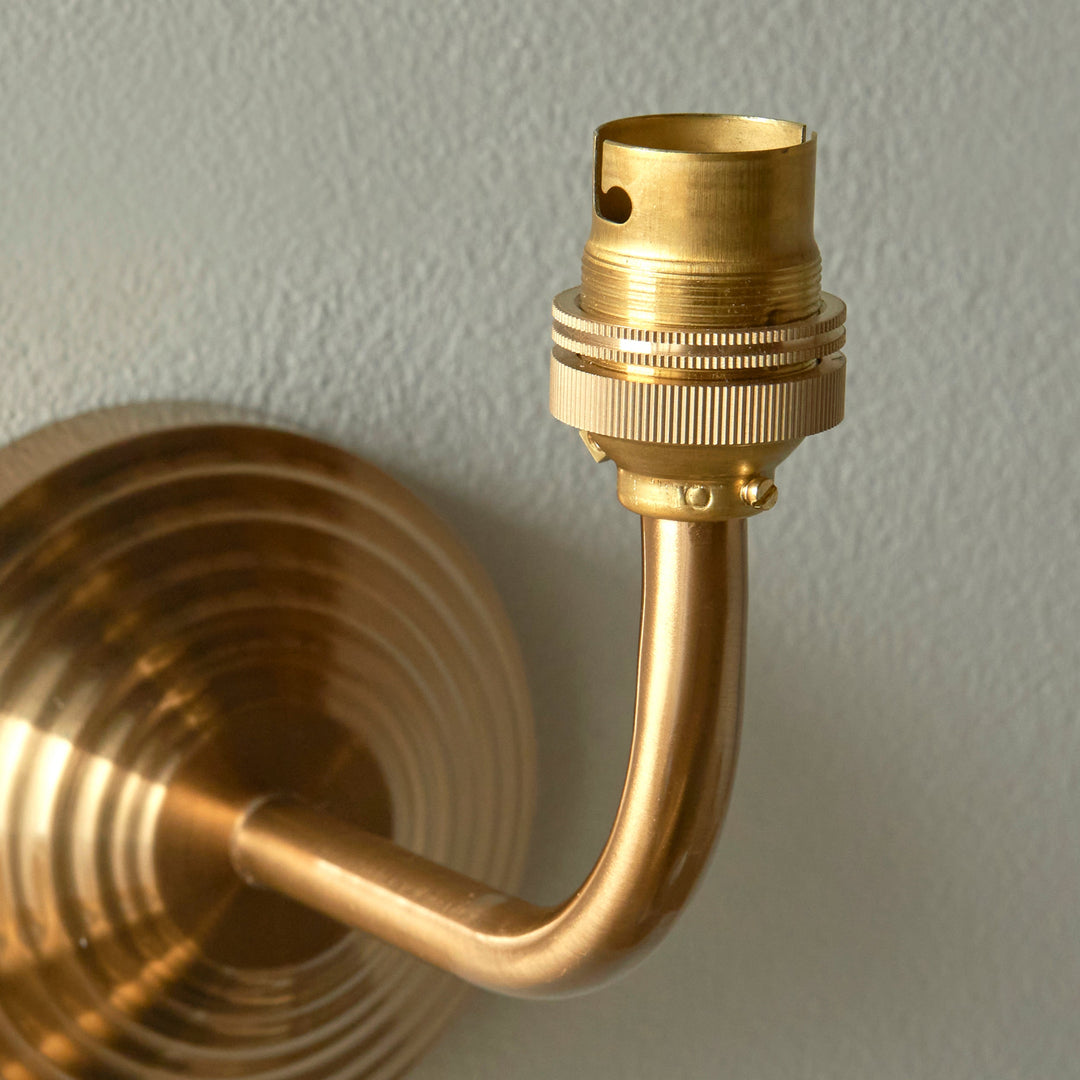 115677 Obelisk Arc &amp; Ripple 16cm Wall Light Brass Grey