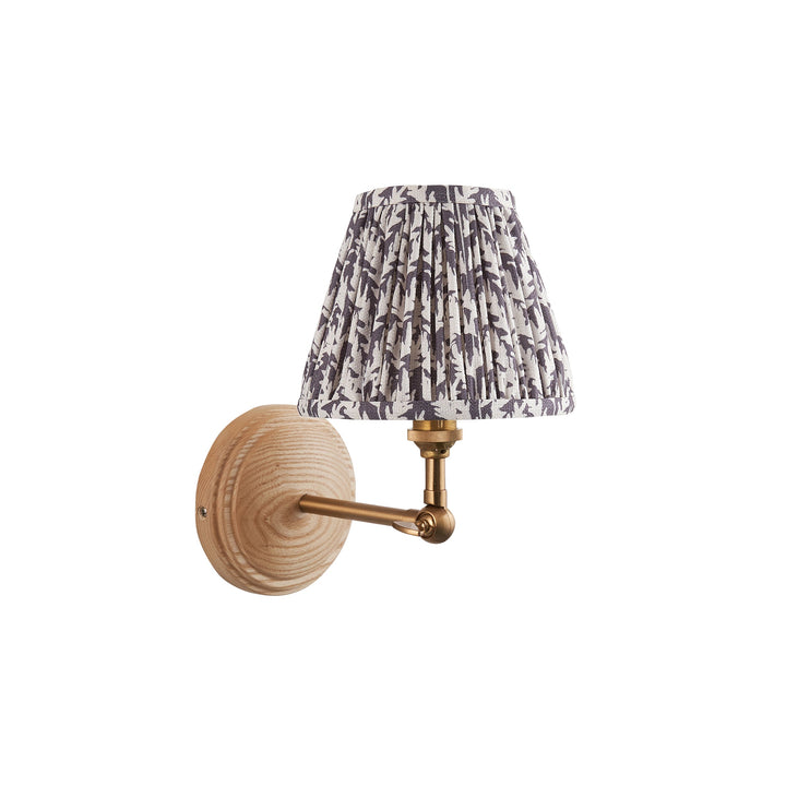 115837 Wood Wing &amp; Leaf 16cm Wall Light Wood Grey