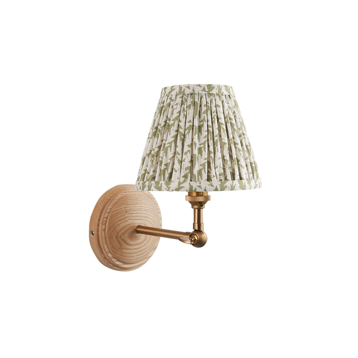 115841 Wood Wing &amp; Leaf 16cm Wall Light Wood Green