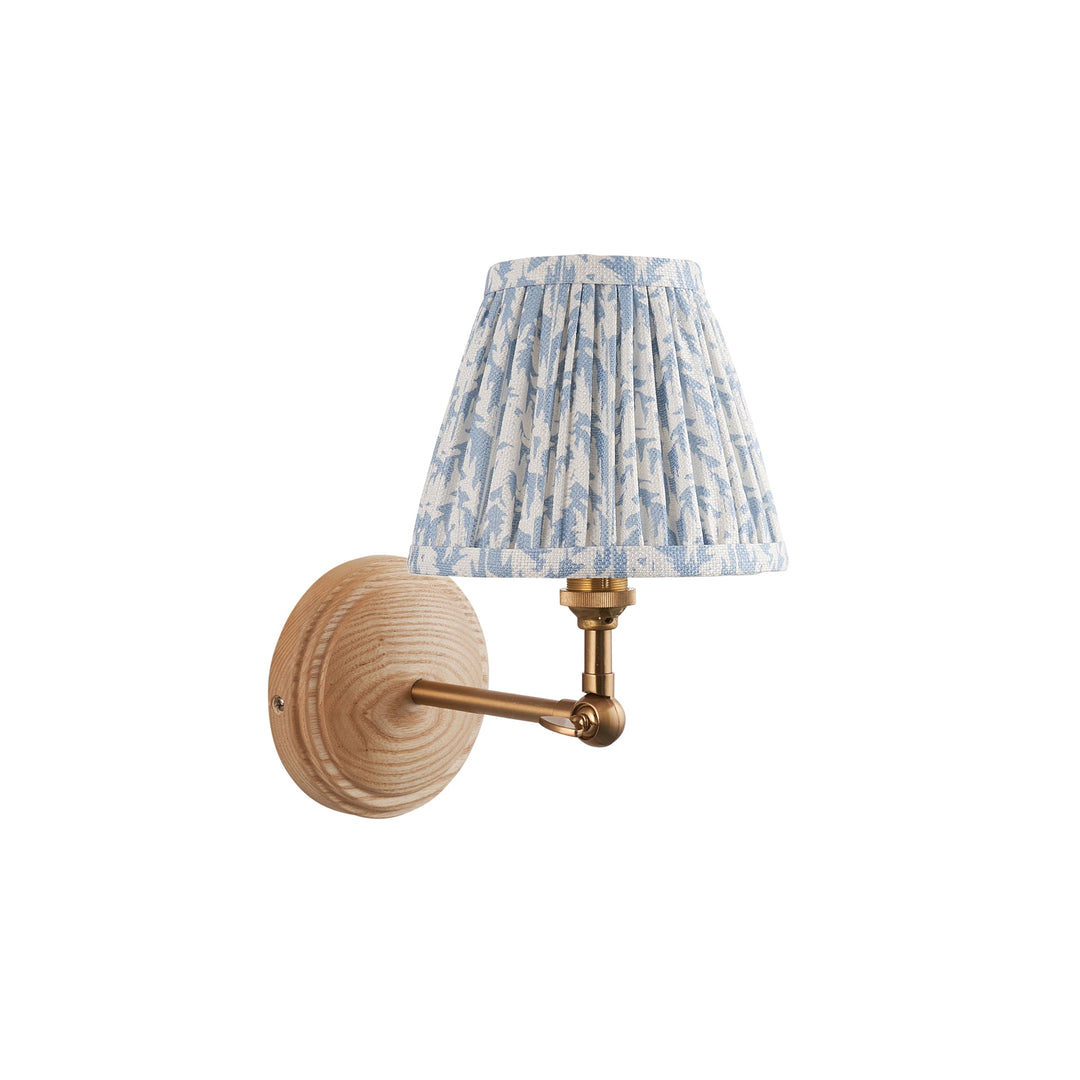 115842 Wood Wing &amp; Leaf 16cm Wall Light Wood Blue