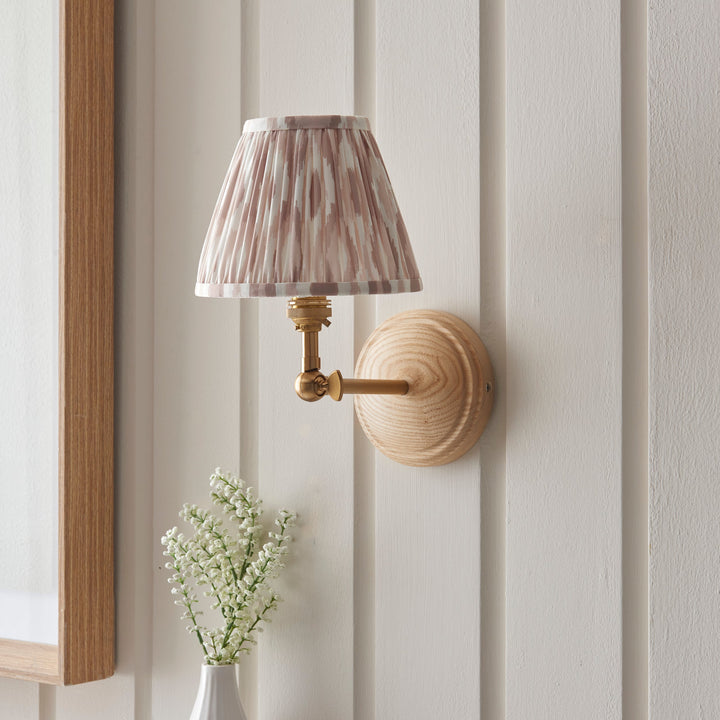 115852 Wood Wing &amp; Ikat 16cm Wall Light Wood