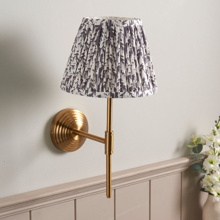116011 Obelisk T Bar &amp; Leaf 20cm Wall Light Brass Grey