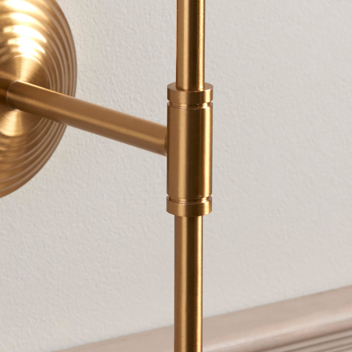 116011 Obelisk T Bar &amp; Leaf 20cm Wall Light Brass Grey