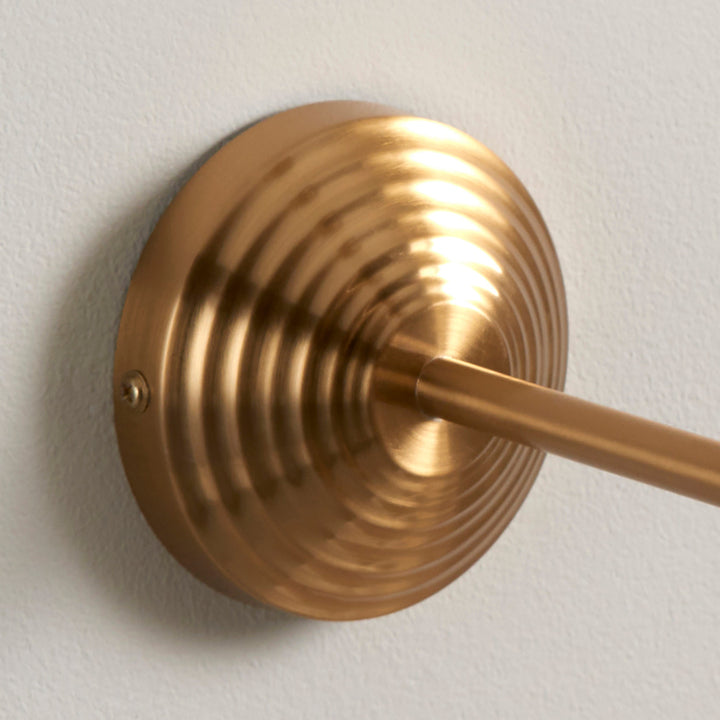 116011 Obelisk T Bar &amp; Leaf 20cm Wall Light Brass Grey