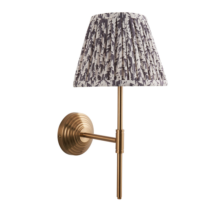 116011 Obelisk T Bar &amp; Leaf 20cm Wall Light Brass Grey