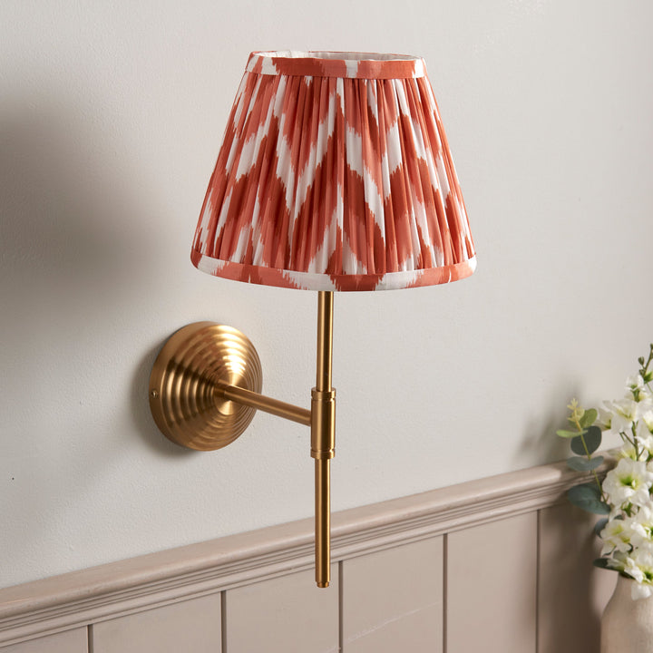 116021 Obelisk T Bar &amp; Zigzag 20cm Wall Light Brass Orange