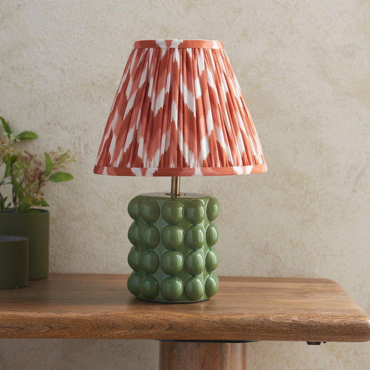116298 Bobble &amp; Zigzag 25cm Table Lamp Green Orange