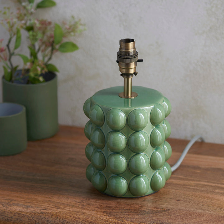 116298 Bobble &amp; Zigzag 25cm Table Lamp Green Orange