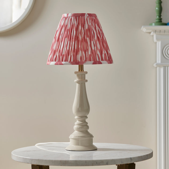 116322 Myrtle &amp; Ikat 25cm Table Lamp White Pink