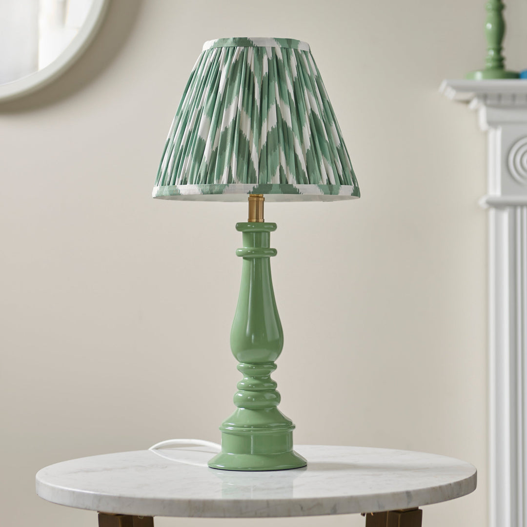 116337 Myrtle &amp; Zigzag 25cm Table Lamp Green