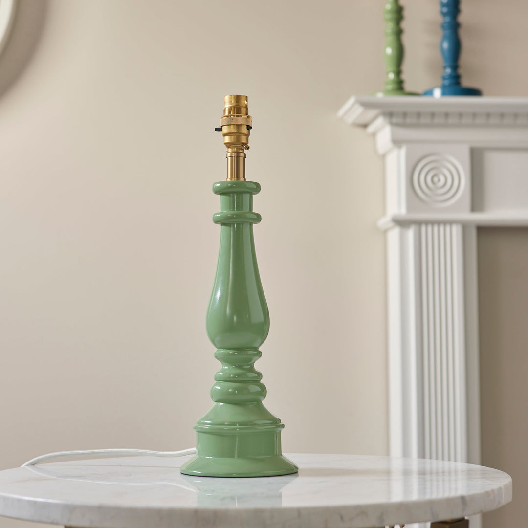116337 Myrtle &amp; Zigzag 25cm Table Lamp Green