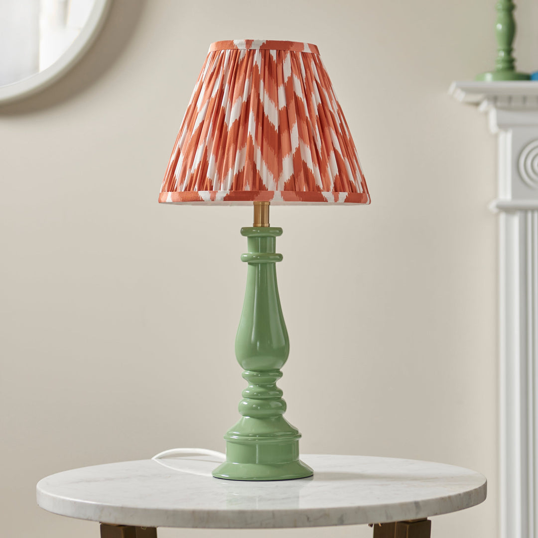 116338 Myrtle &amp; Zigzag 25cm Table Lamp Green Orange