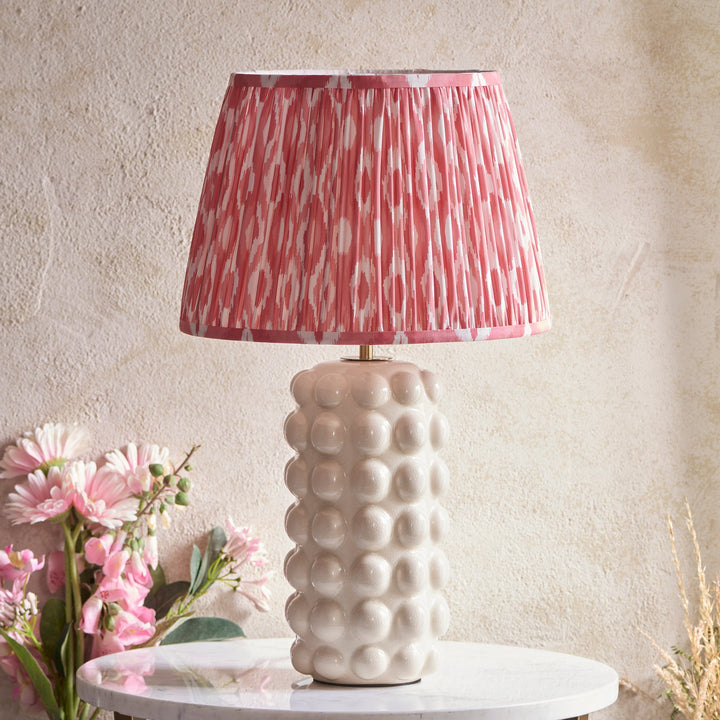 116385 Bobble &amp; Ikat 35cm Table Lamp White Pink