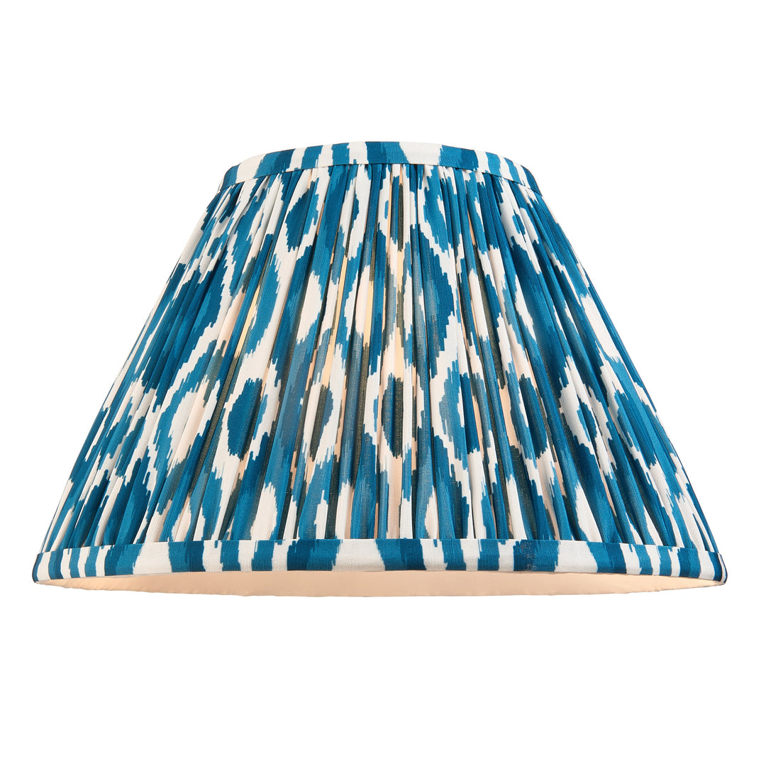 116419 Layered Leaf &amp; Ikat 30cm Table Lamp Ivory Blue