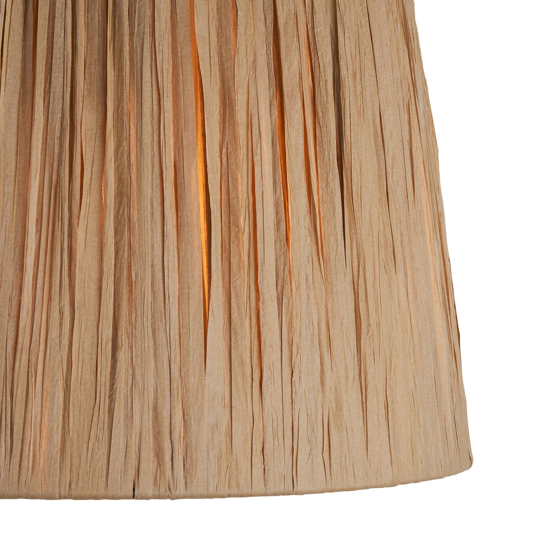 116457 Layered Leaf &amp; Raffia 32cm Table Lamp Ivory