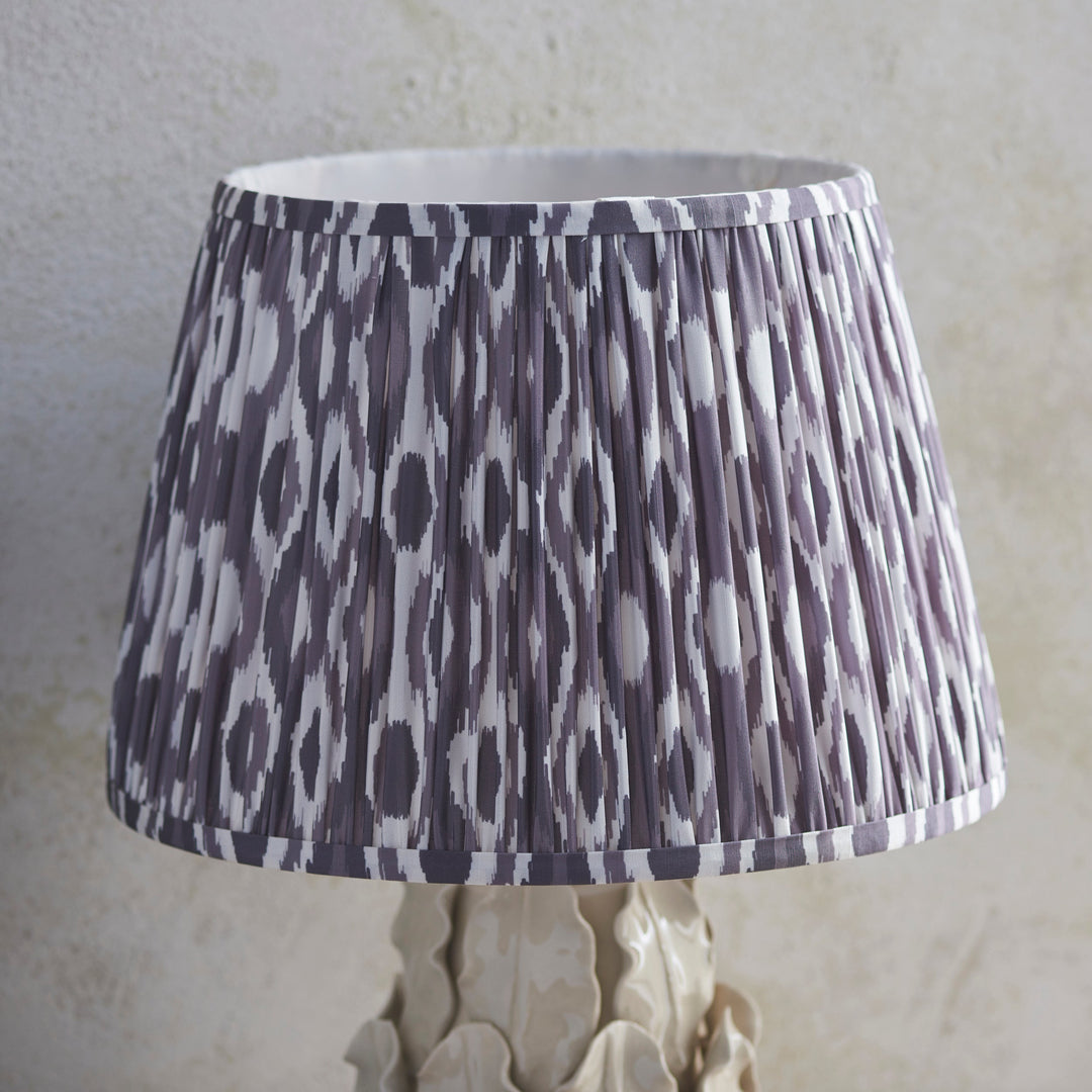 116463 Layered Leaf &amp; Ikat 35cm Table Lamp Ivory Grey