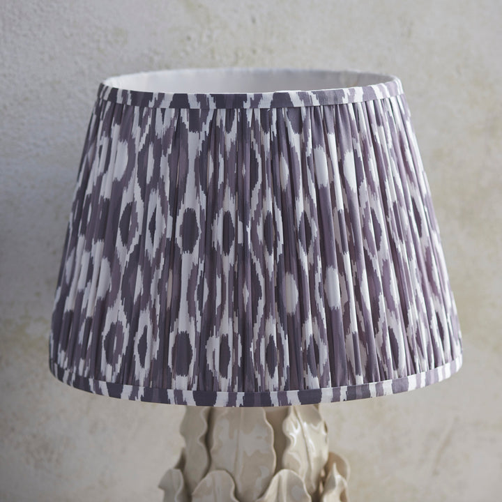 116463 Layered Leaf &amp; Ikat 35cm Table Lamp Ivory Grey
