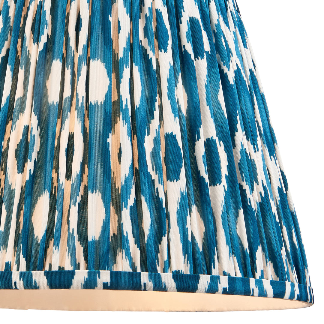 116464 Layered Leaf &amp; Ikat 35cm Table Lamp Ivory Blue