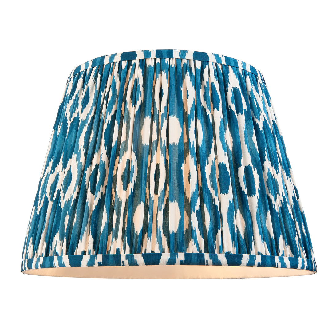 116464 Layered Leaf &amp; Ikat 35cm Table Lamp Ivory Blue