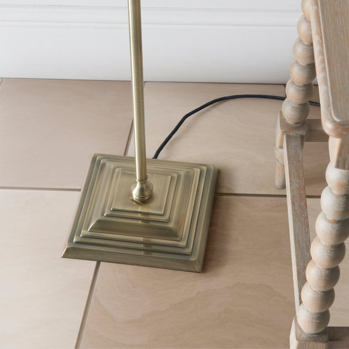 118007 Lille &amp; Ikat 40cm Floor Lamp Brass Blue