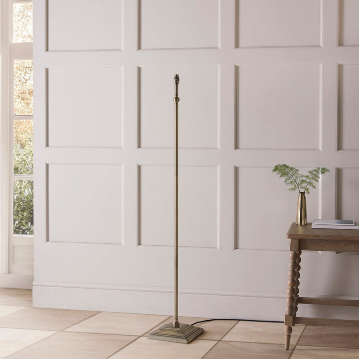 118007 Lille &amp; Ikat 40cm Floor Lamp Brass Blue