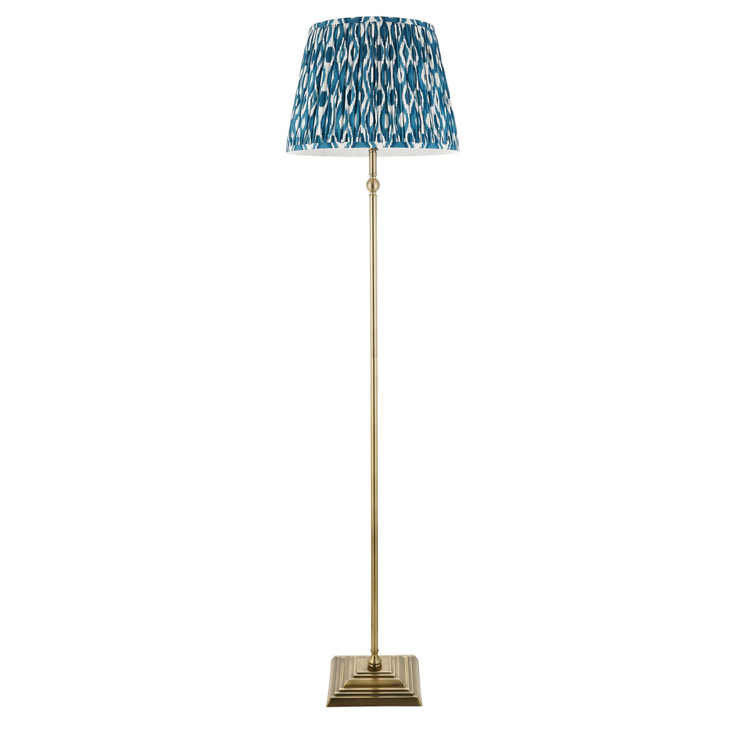 118007 Lille &amp; Ikat 40cm Floor Lamp Brass Blue